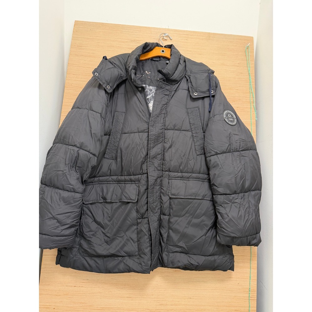 HFX Performance Mens Outdoor Expedition Black Puffer Jacket XXL Detachable Hood